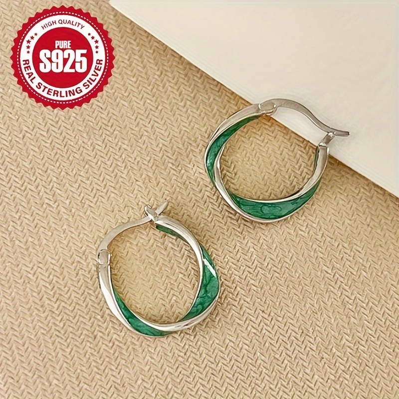 Women's Vintage French Möbius Design S925 Silver Earrings